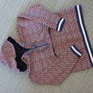 J.Crew Speckled Jacquard Anorak Jacket Varsity Pullover Hoodie Sweatshirt